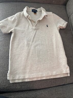 Ralph Lauren Kids Off-White Polo Shirt with Navy Pony. Very good quality